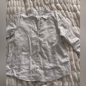 Calypso St. Barth White Linen Blouse